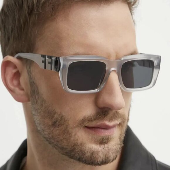 Off-White Men Sunglasses Grey Crystal Square OERI125 HAYS 0907 NEW AUTHENTIC - Picture 11 of 13